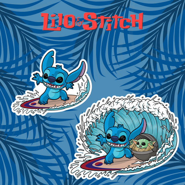 Stitch & Grogu Vinyl Sticker Pack